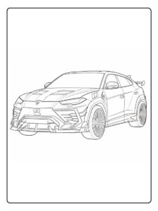 Konturzeichnung Lamborghini Urus Ausmalbilder