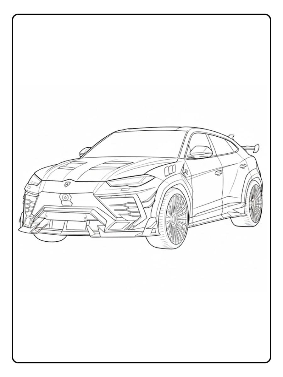 Konturzeichnung Lamborghini Urus Ausmalbilder