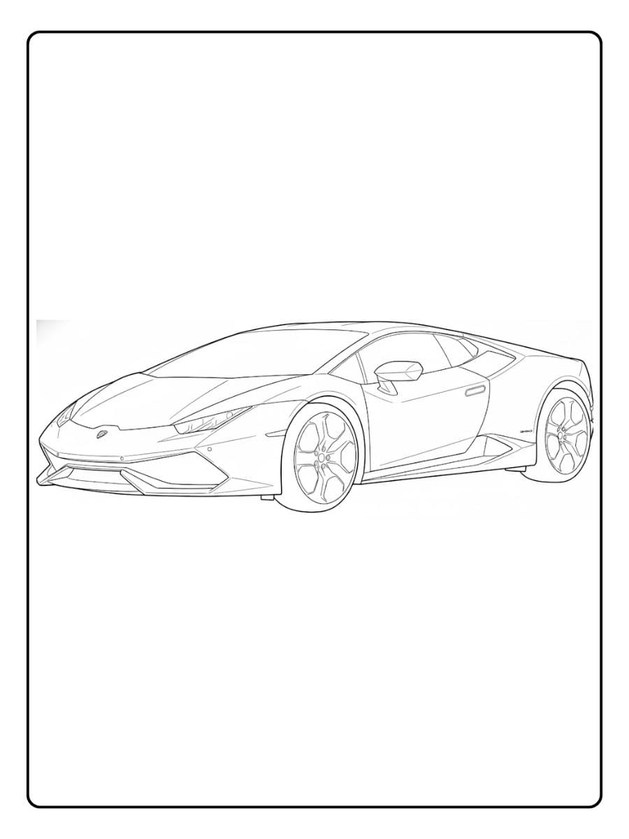 Kostenloses Ausmalbild Lamborghini Huracan Konturenzeichnung