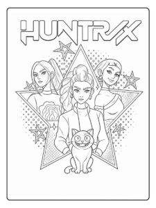 Kpop Demon Hunters Ausmalbilder Leere Seite für eigenes Artwork