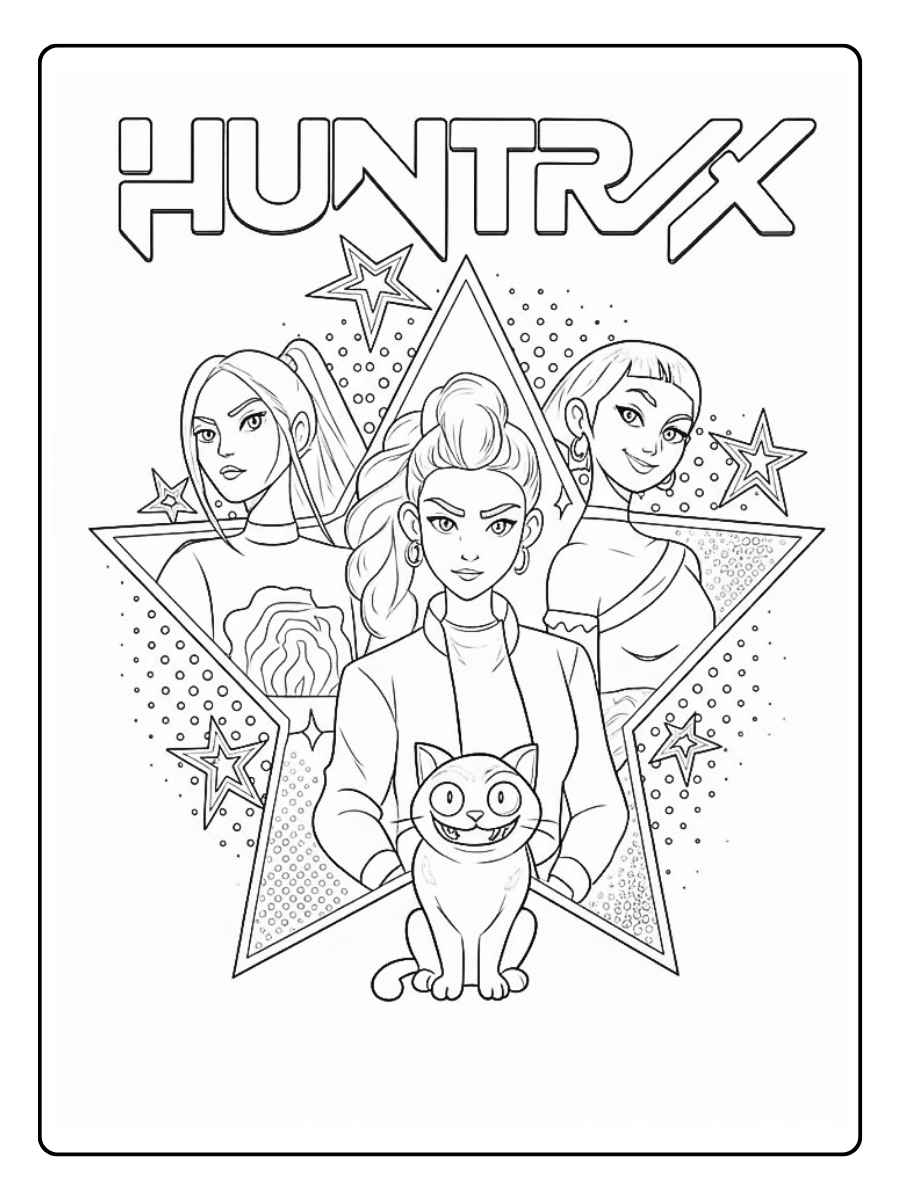 Kpop Demon Hunters Ausmalbilder Leere Seite für eigenes Artwork