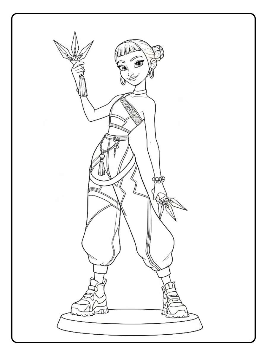 Kpop Demon Hunters Ausmalbilder Posterart mit mehreren K Pop Jägerinnen