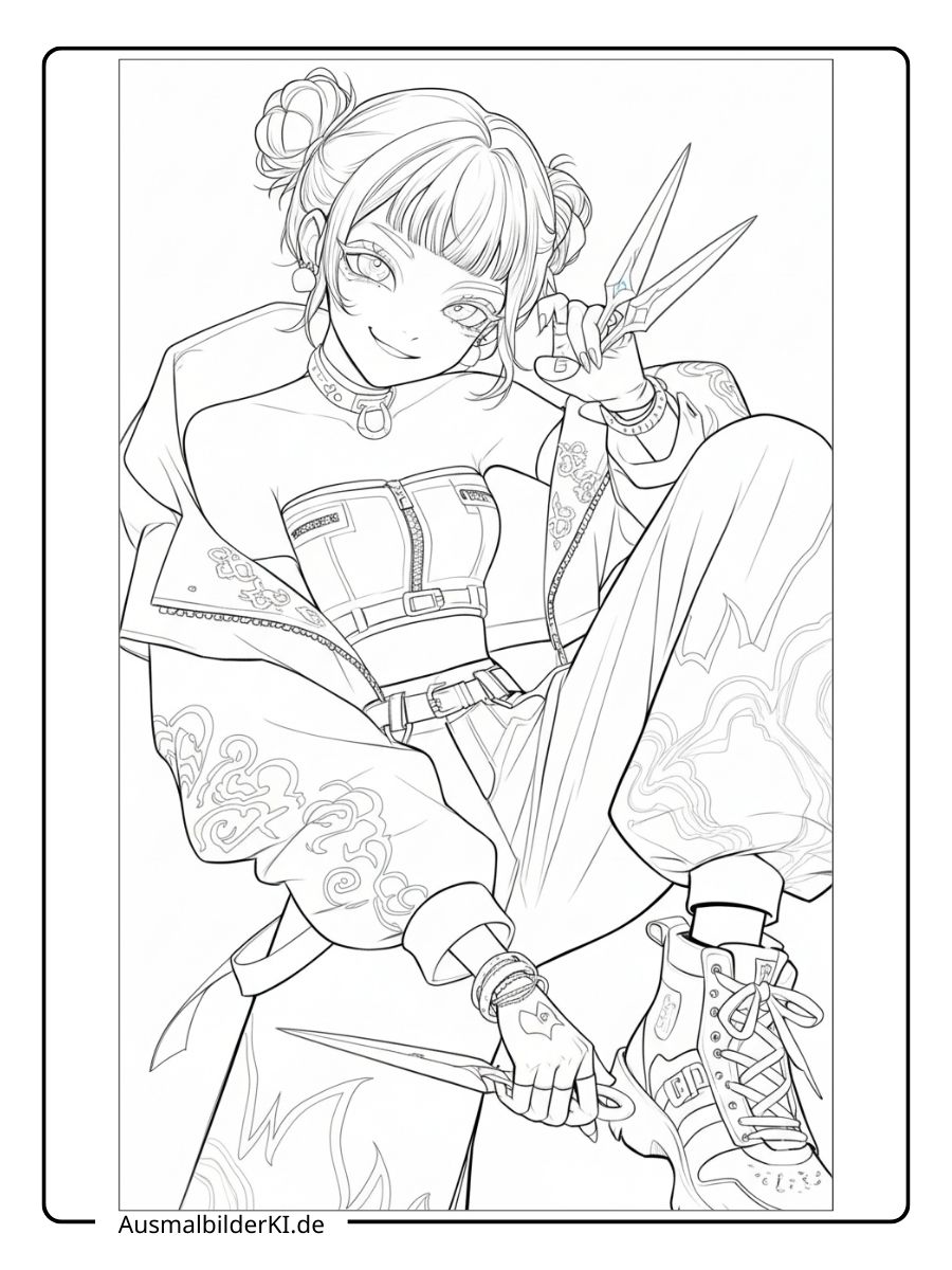 Kpop Demon Hunters Ausmalbilder Zoey (4)