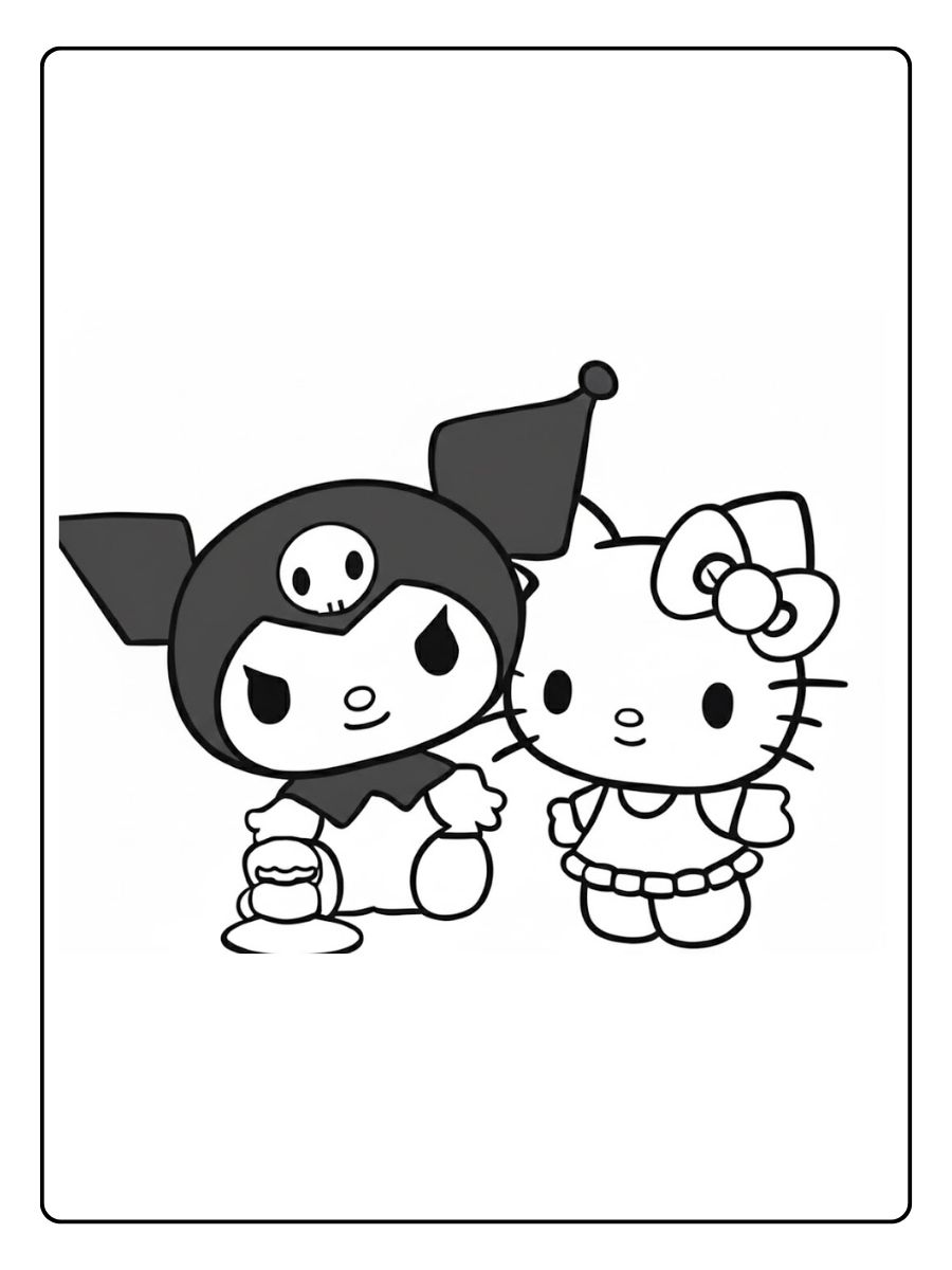 Kuromi Hello Kitty Ausmalbilder als Freunde