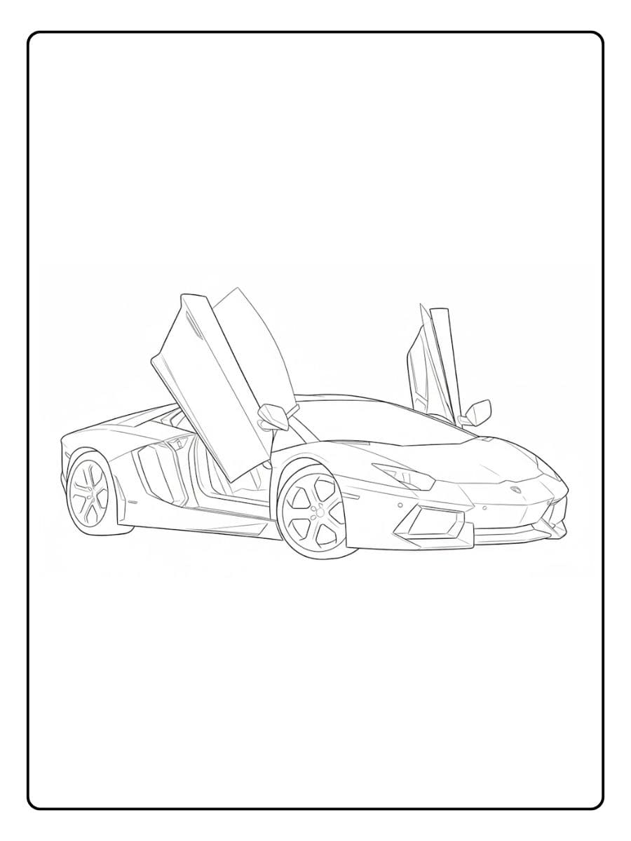 Lamborghini Ausmalbild Aventador Scheren Türen