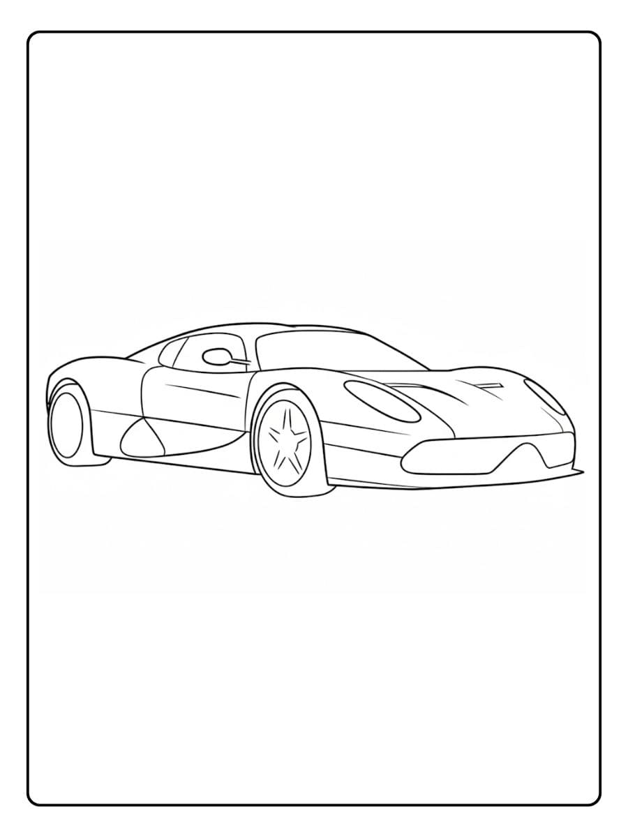 Lamborghini Ausmalbild Einfache Konturen eines Sportwagens
