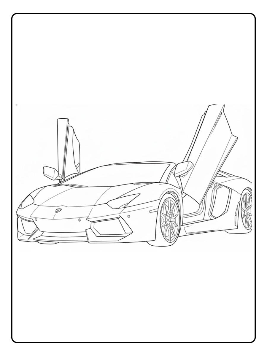 Lamborghini Ausmalbild Einfache Skizze eines Sportwagens