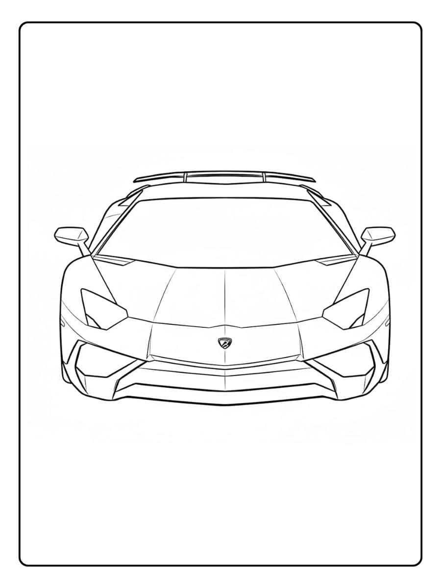 Lamborghini Ausmalbild Minimalistische Strichzeichnung