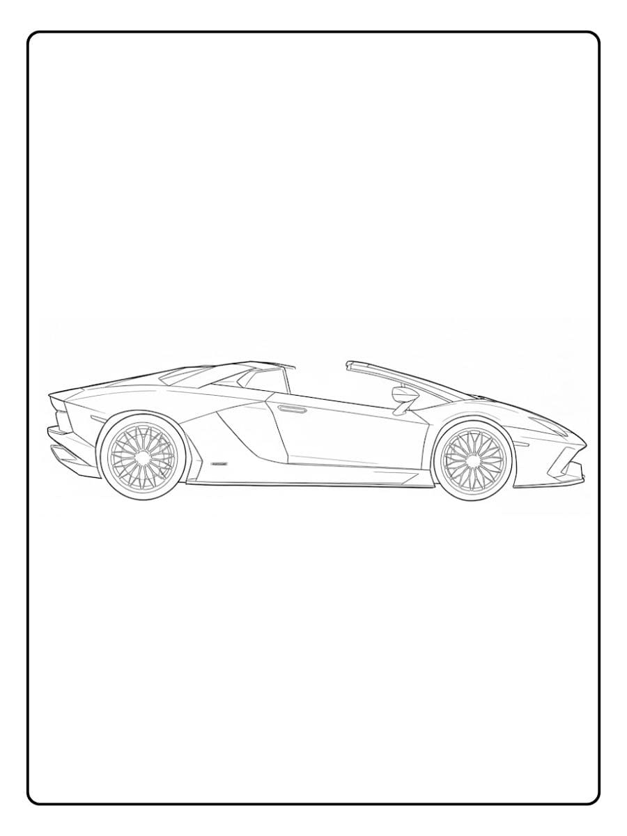 Lamborghini Ausmalbild Sportwagen Skizze Schwarz Weiß