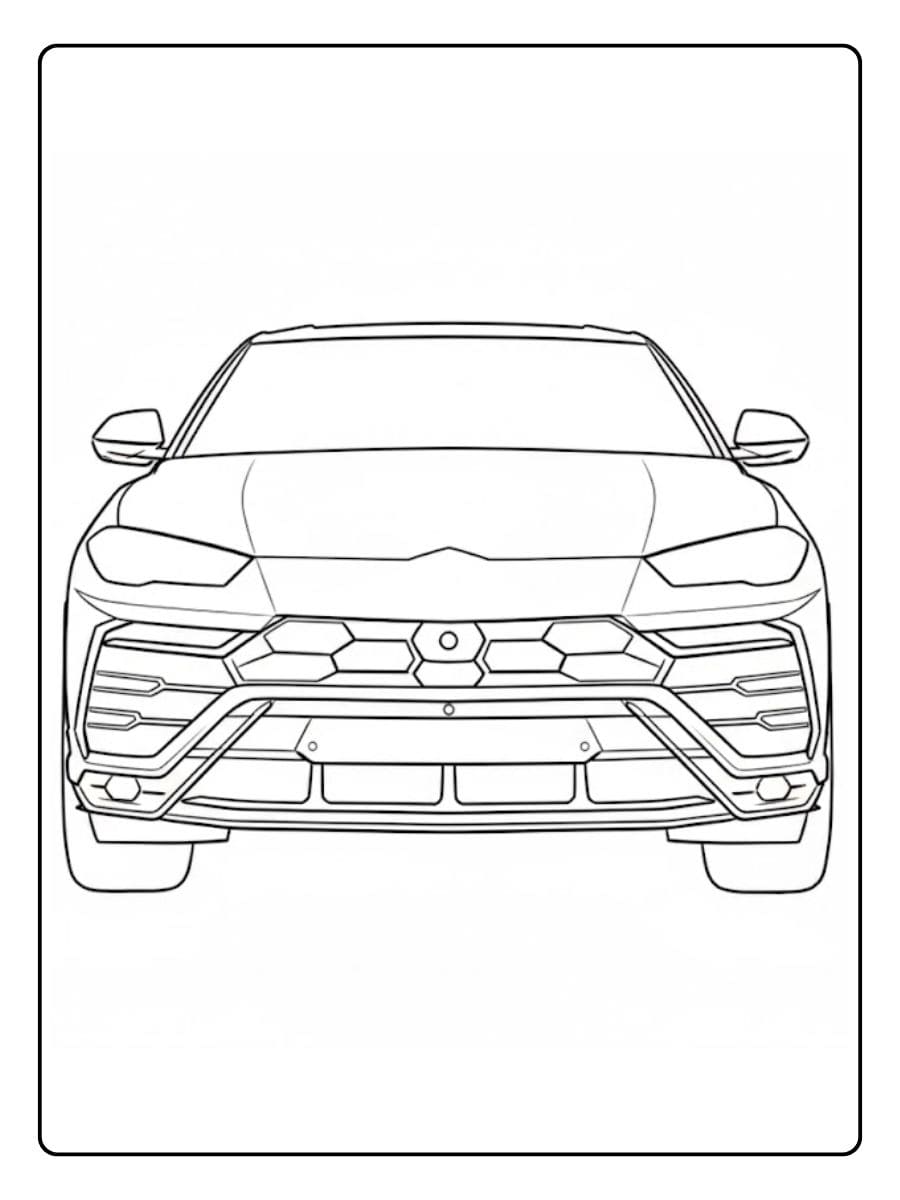 Lamborghini Urus Ausmalbilder Detailreiche Frontansicht