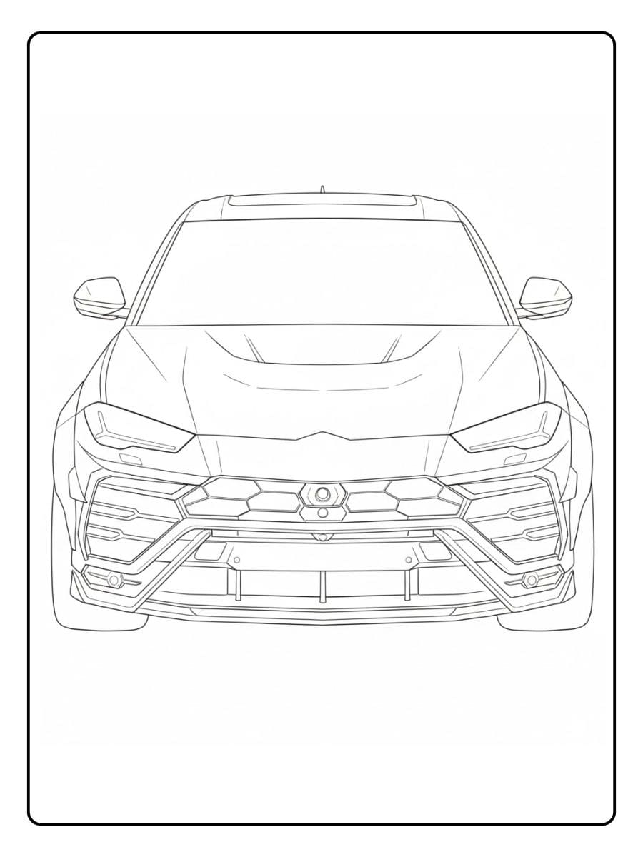 Lamborghini Urus Ausmalbilder Einfaches Design zum Ausmalen