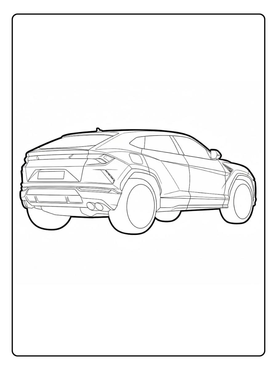 Lamborghini Urus Ausmalbilder Skizze Kontur SchwarzWeiss