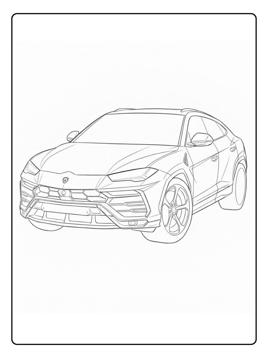 Lamborghini Urus Ausmalbilder Skizze Konturen