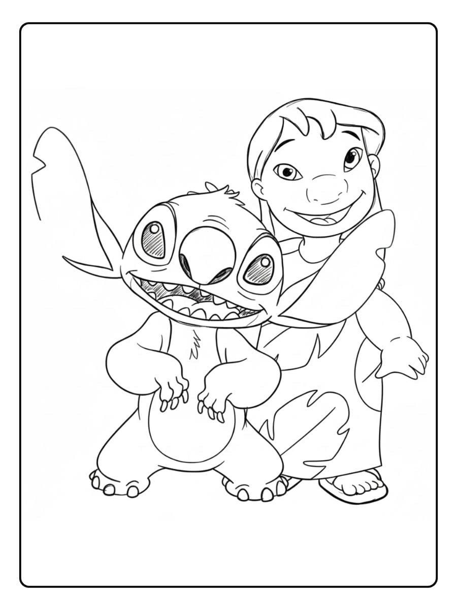 Lilo und Stitch Ausmalbilder Einfache Skizze