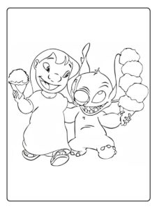 Lilo und Stitch Ausmalbilder Einfaches Outline