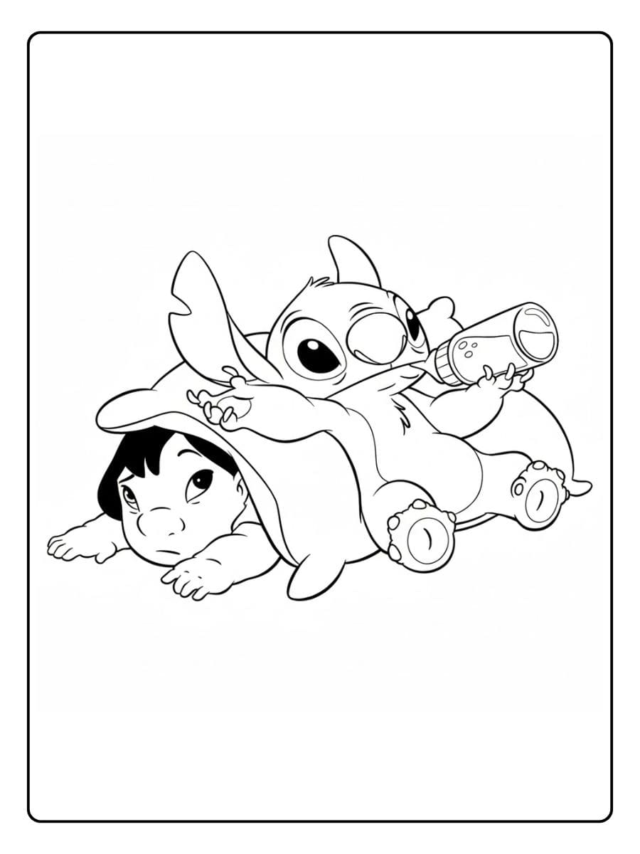 Lilo und Stitch Ausmalbilder Freunde Musizieren
