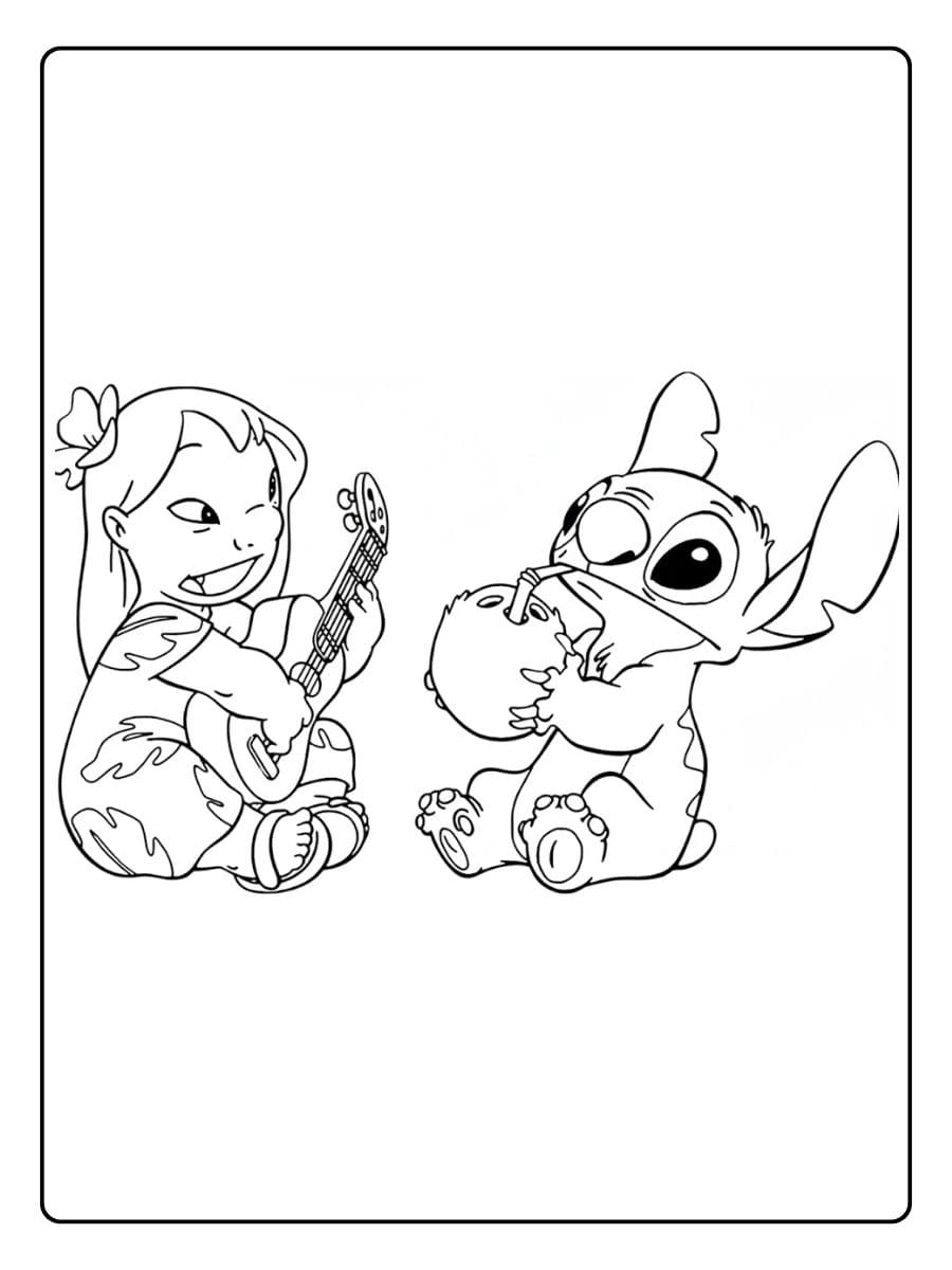 Lilo und Stitch Ausmalbilder Musik und Spaß