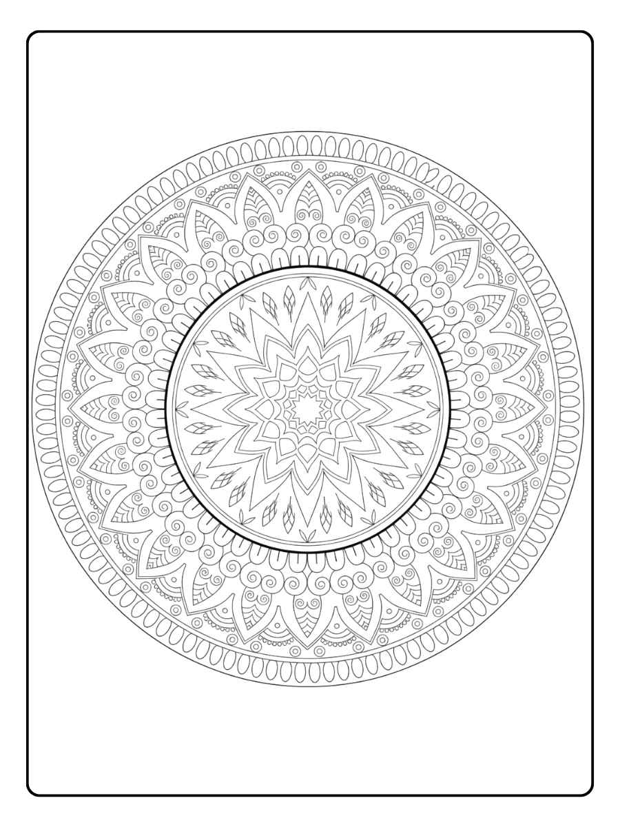 Mandala Ausmalbilder Beruhigendes Blumen Mandala