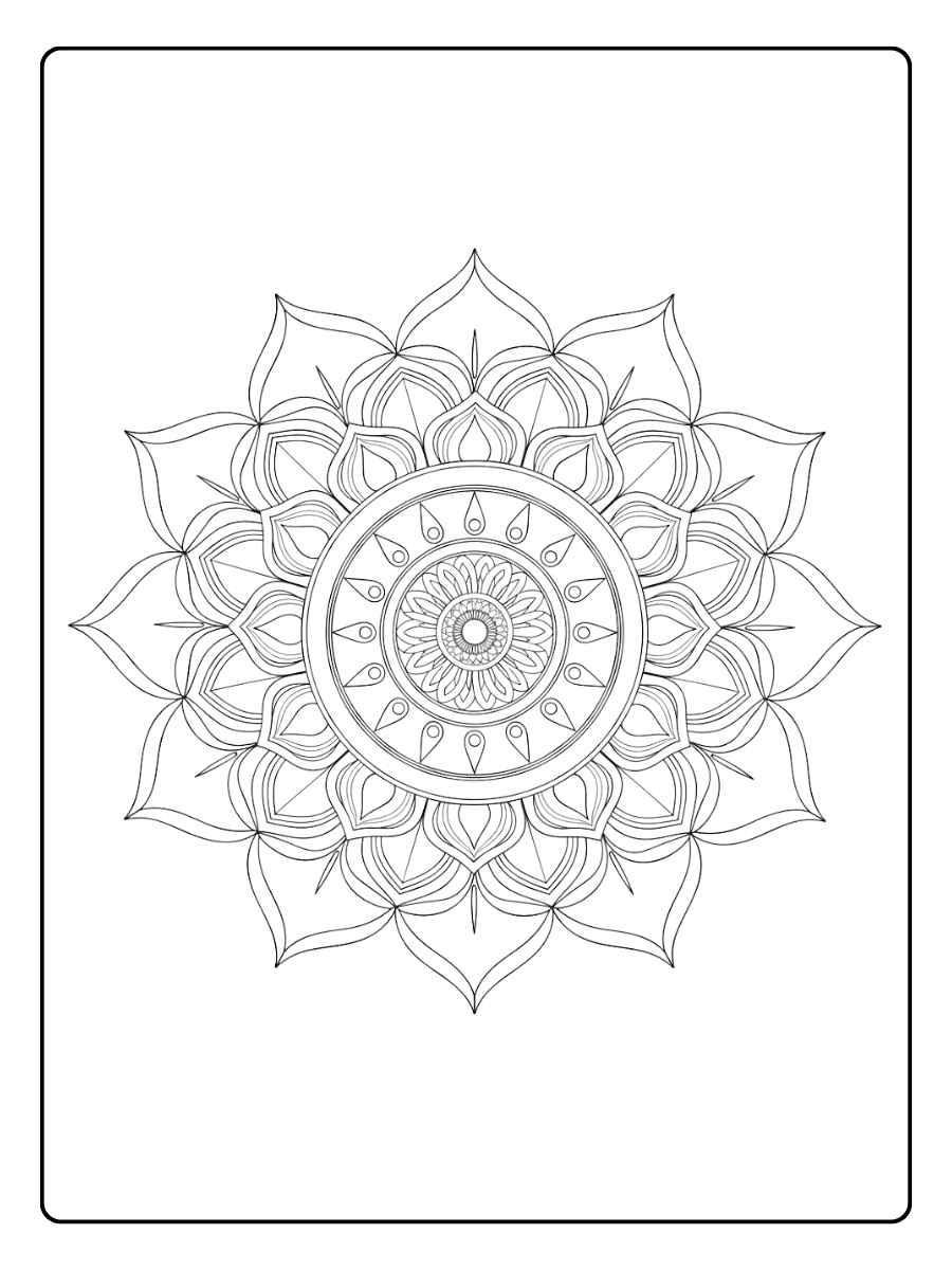 Mandala Ausmalbilder Blumen Mandala mit feinen Details