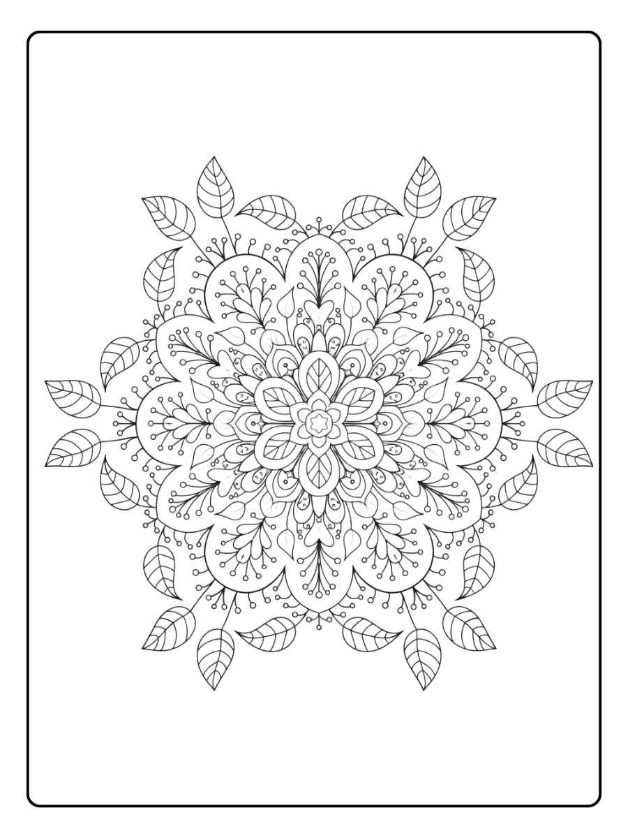 Mandala Ausmalbilder Filigranes Blumenmuster zur Entspannung
