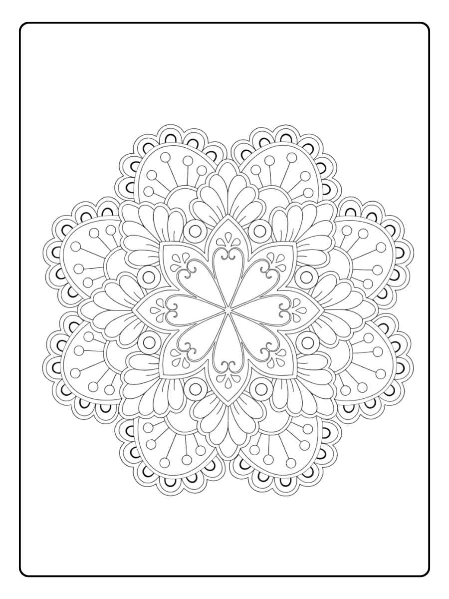 Mandala Ausmalbilder Geometrisches Mandala mit feinen Details