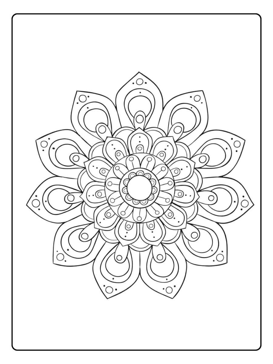 Mandala Ausmalbilder Komplexes Blumen Mandala