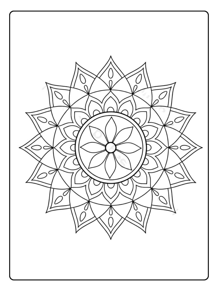 Mandala Ausmalbilder Symmetrisches Muster zur Dekoration