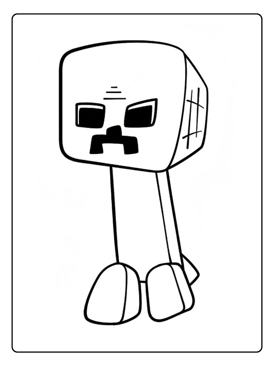 Minecraft Ausmalbilder Lustiger Creeper mit wütendem Gesicht