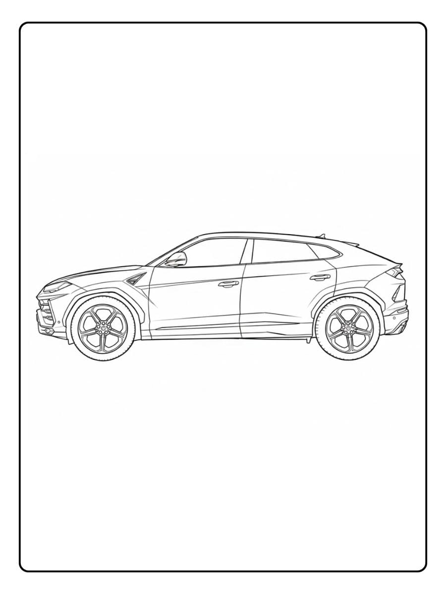 Minimalistische Lamborghini Urus Ausmalbilder Konturenzeichnung