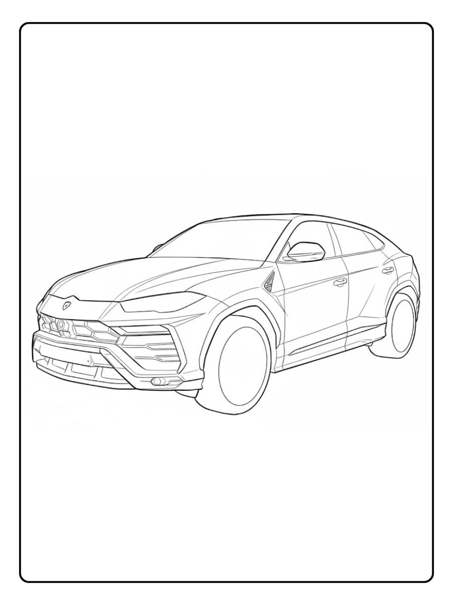 Minimalistische Lamborghini Urus Ausmalbilder
