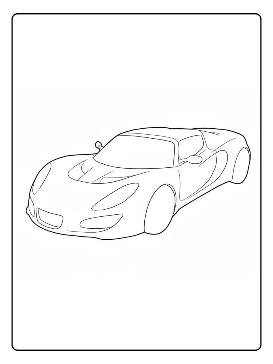 Minimalistisches Ausmalbild Lamborghini Huracan Linienzeichnung