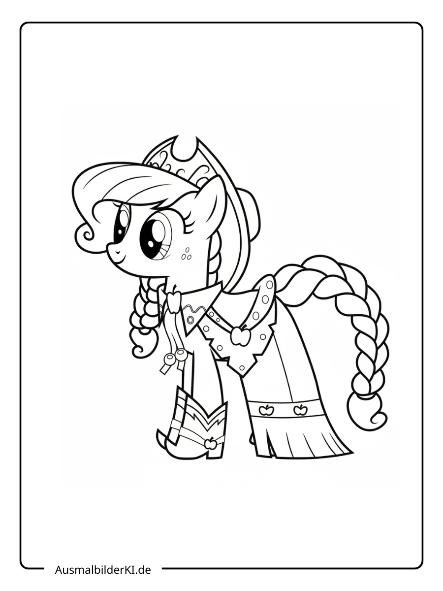 Applejack in ihrem eleganten Kleid für die Grand Galloping Gala Ausmalbild.
