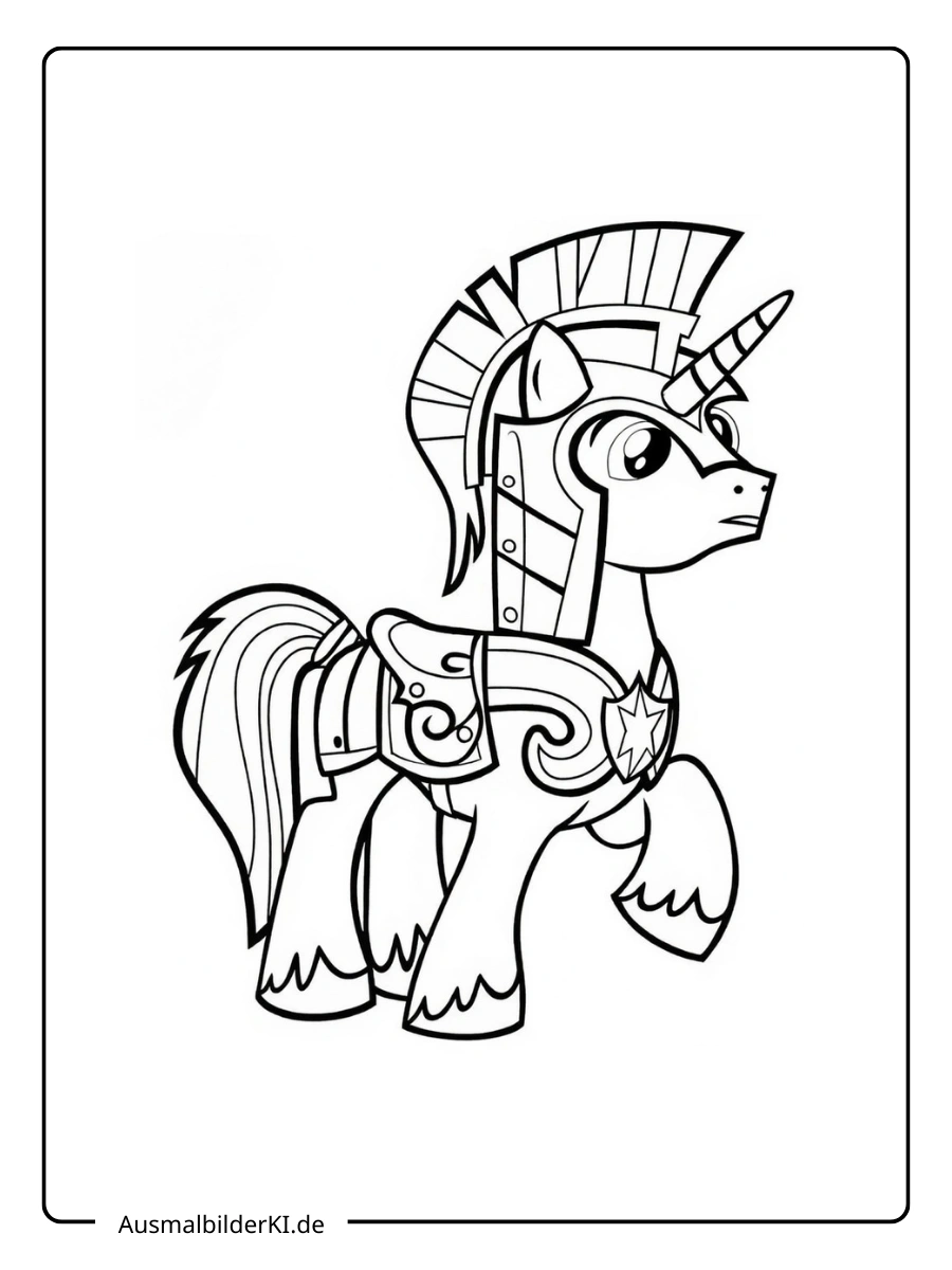 Shining Armor, der tapfere Beschützer von Canterlot, als Ausmalbild.