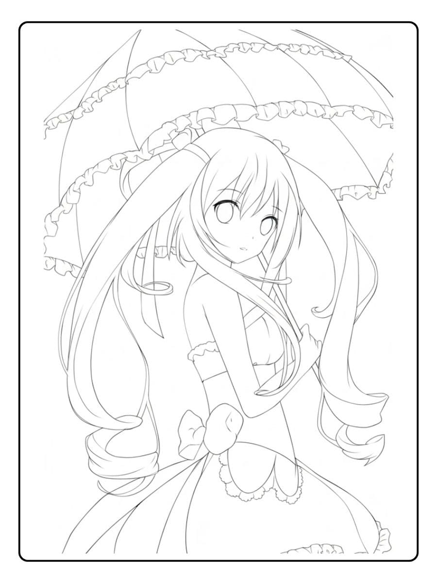 Niedliche Anime Ausmalbilder zum Ausdrucken