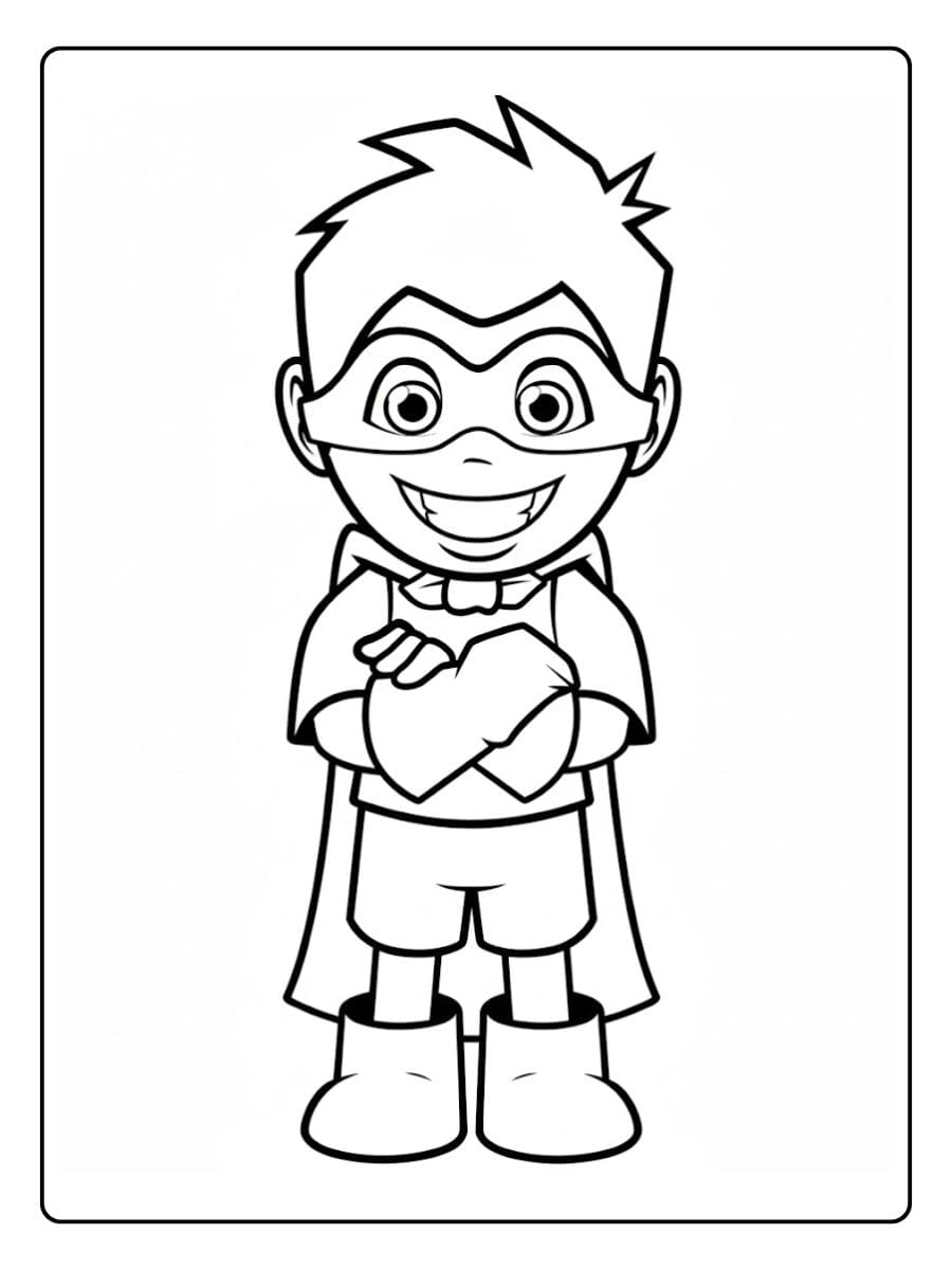 Niedliche Superheld ausmalbilder