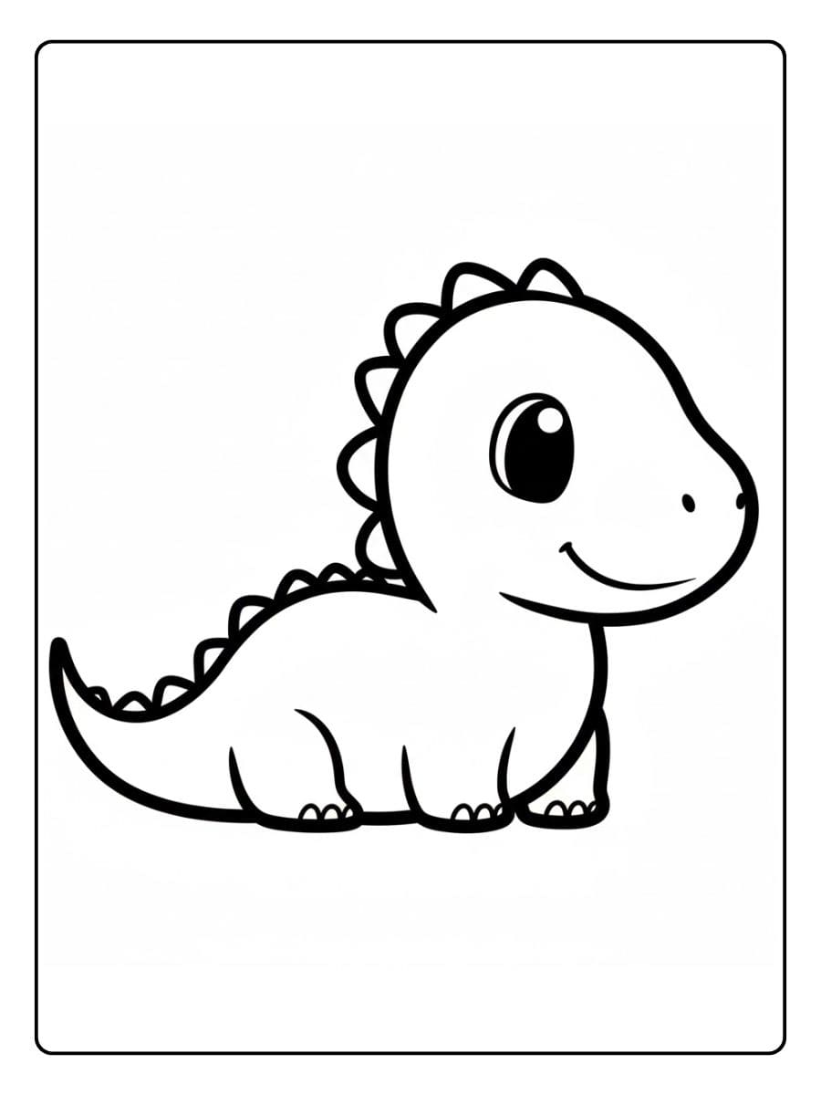 Niedliches Baby Dino Ausmalbild