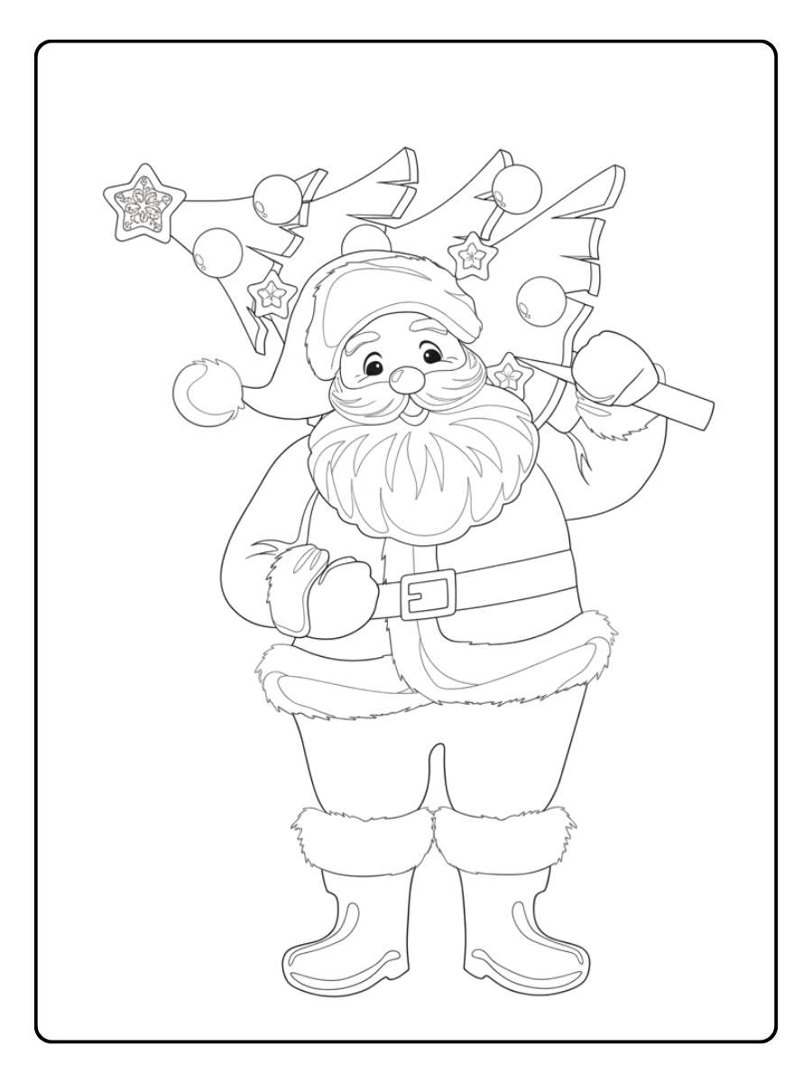 Nikolaus im Weihnachtskranz Malvorlage weihnachtsmann weihnachten ausmalbilder