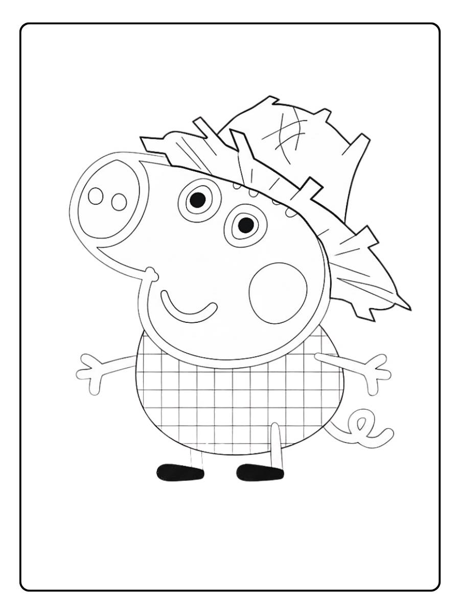 Peppa Wutz Ausmalbild als Cowboy