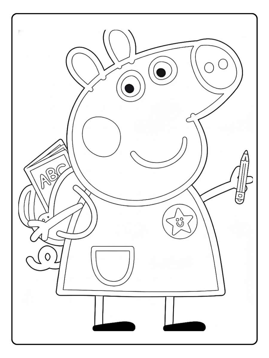 Peppa Wutz Ausmalbild als Polizistin