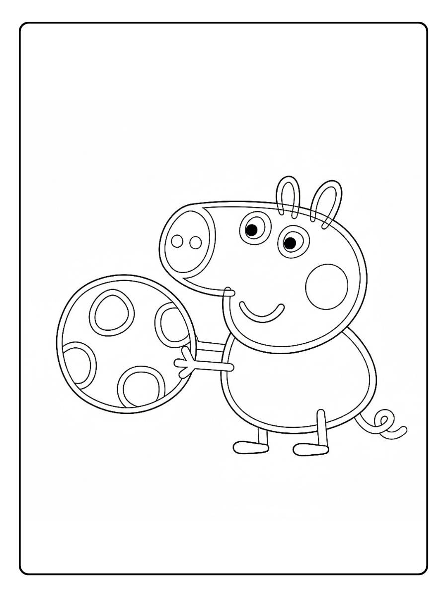 Peppa Wutz Ausmalbild mit Fußball