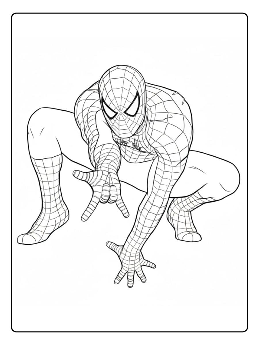 SpiderMan Ausmalbilder Einfache Umrisszeichnung (1)