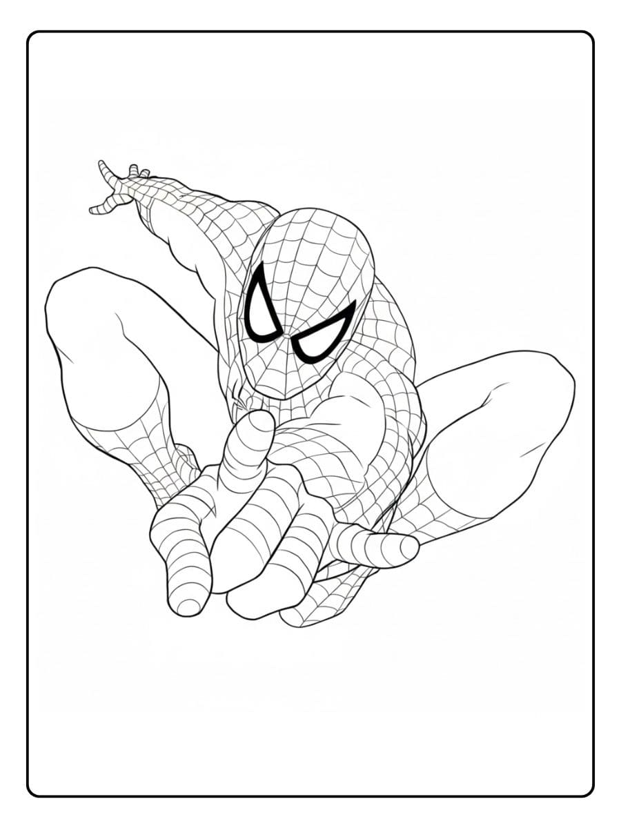 Spiderman Ausmalbilder Einfache Linienführung für Kinder