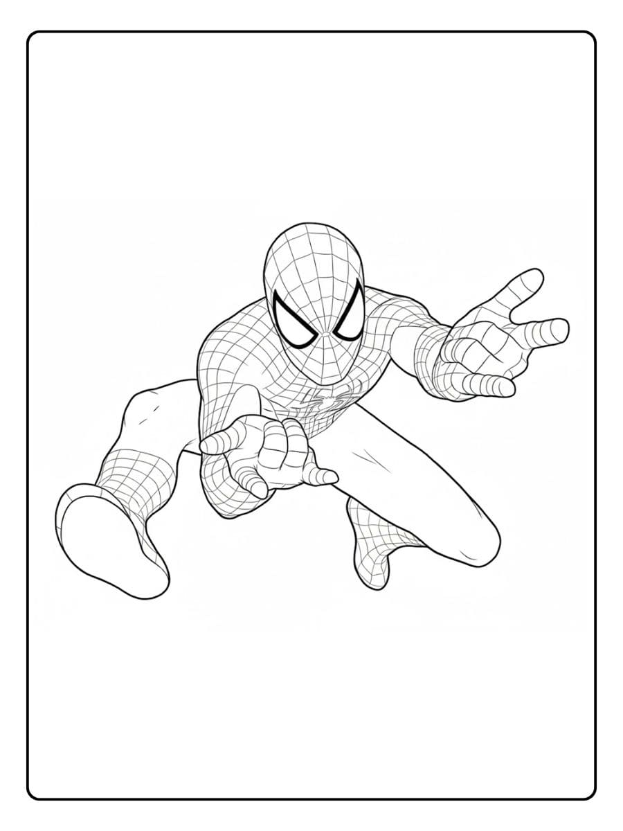 Spiderman Ausmalbilder Einfache Schwarz Weiß Skizze