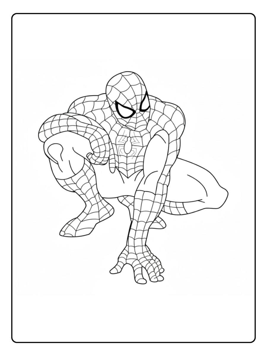 Spiderman Ausmalbilder Einfache Strichzeichnung (2)