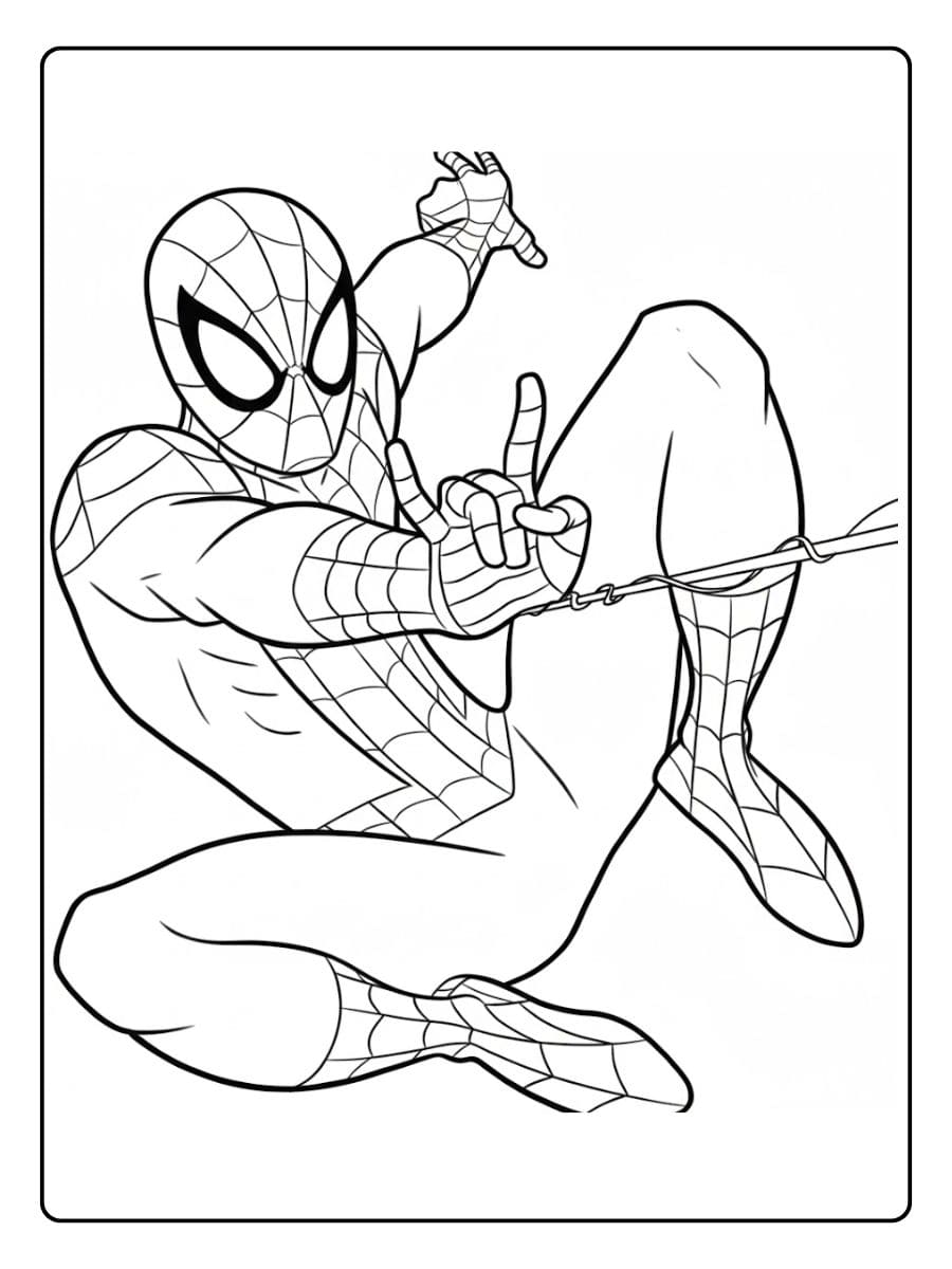 Spiderman Ausmalbilder Einfache Strichzeichnung