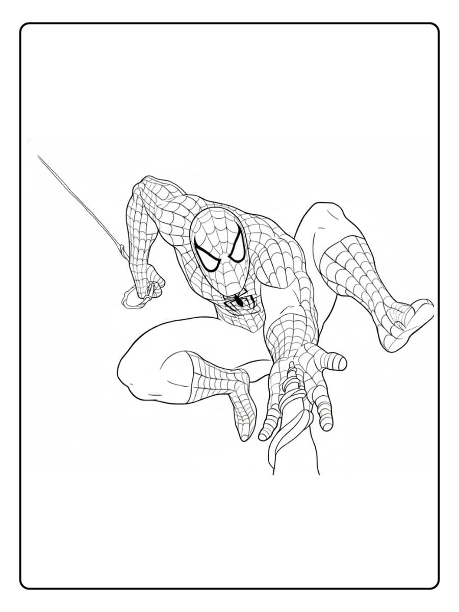 Spiderman Ausmalbilder Coole Action Pose