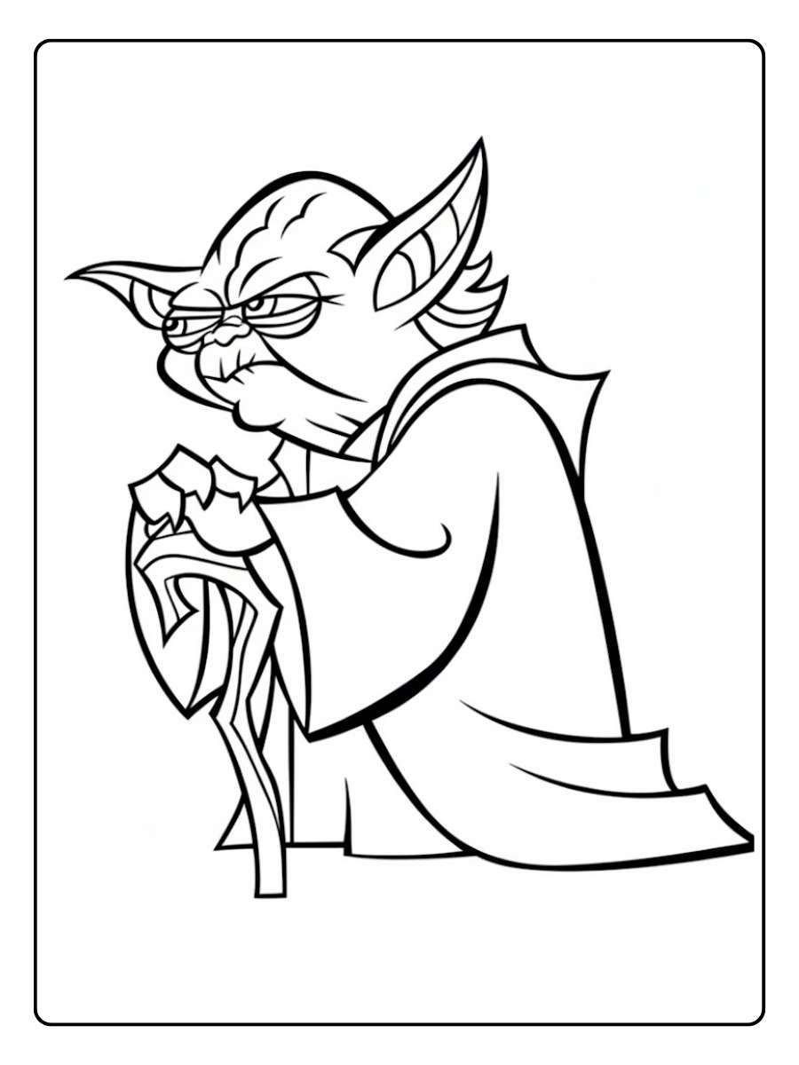 Star Wars Ausmalbilder Meister Yoda im Profil
