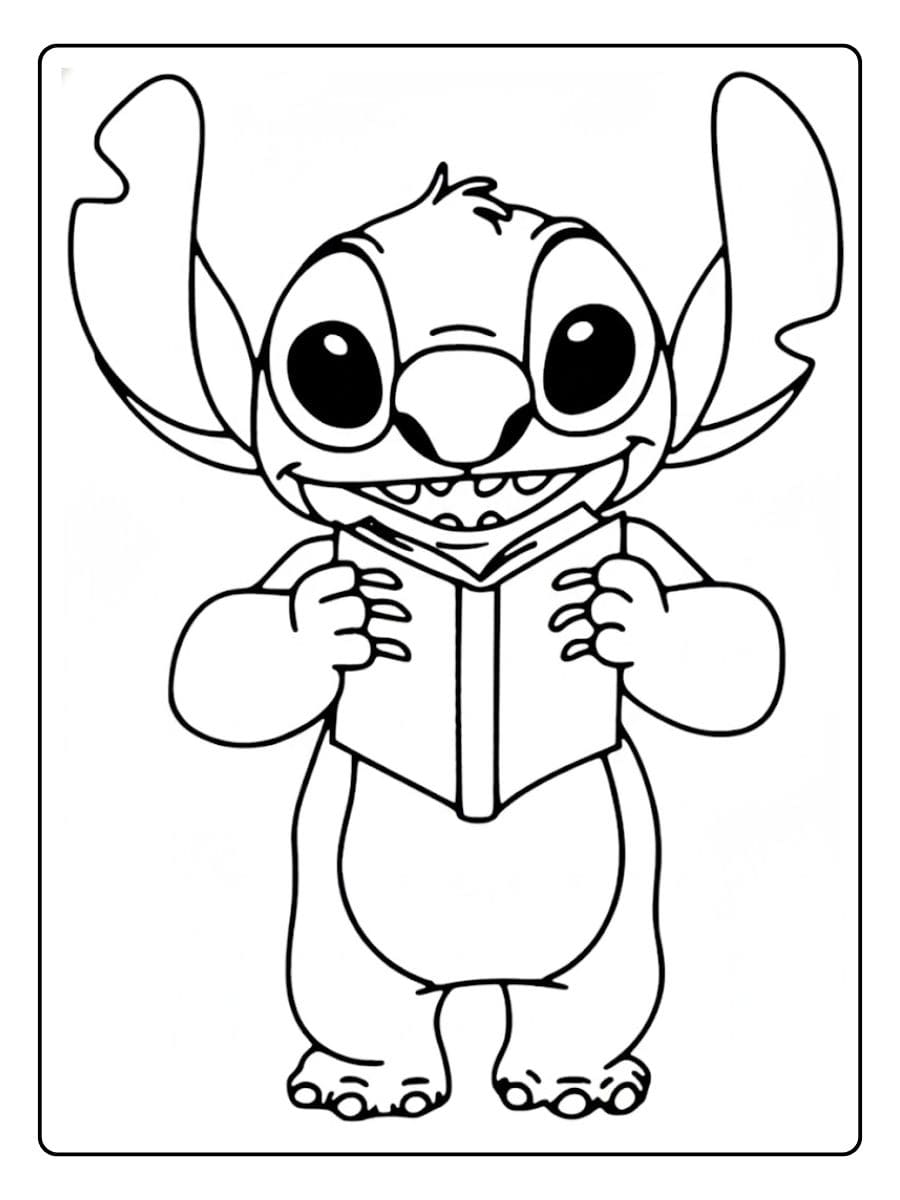 Stitch Ausmalbilder beim Lesen