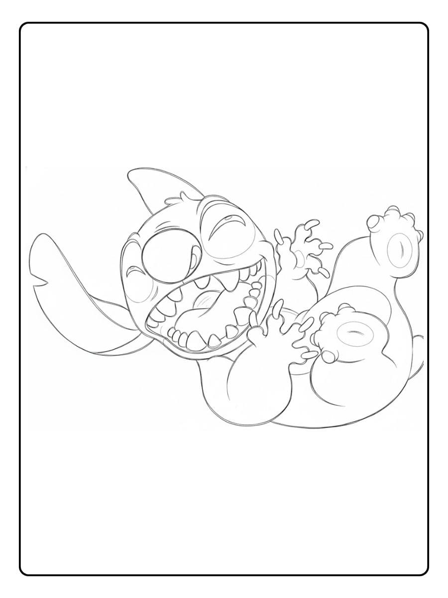Stitch Ausmalbilder beim Wellenreiten