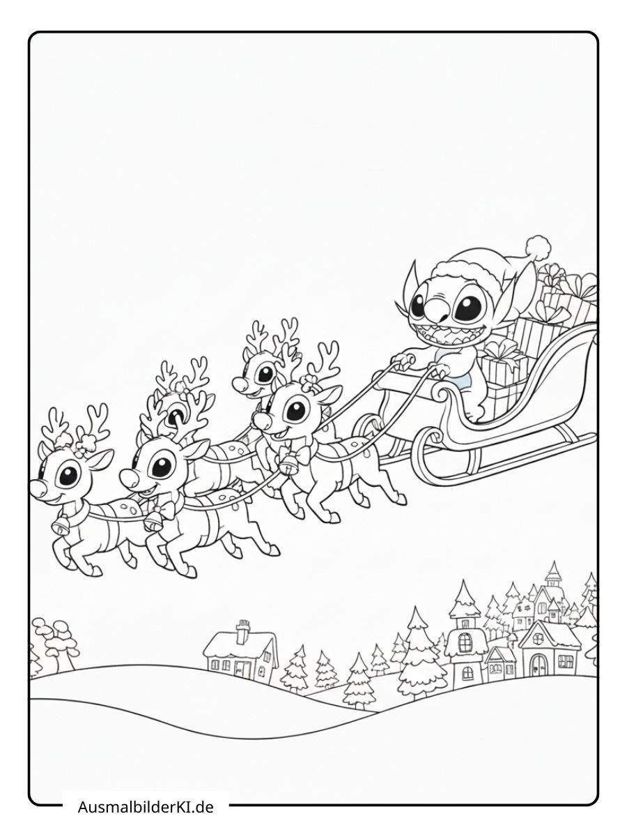 Stitch Ausmalbilder Weihnachten 10